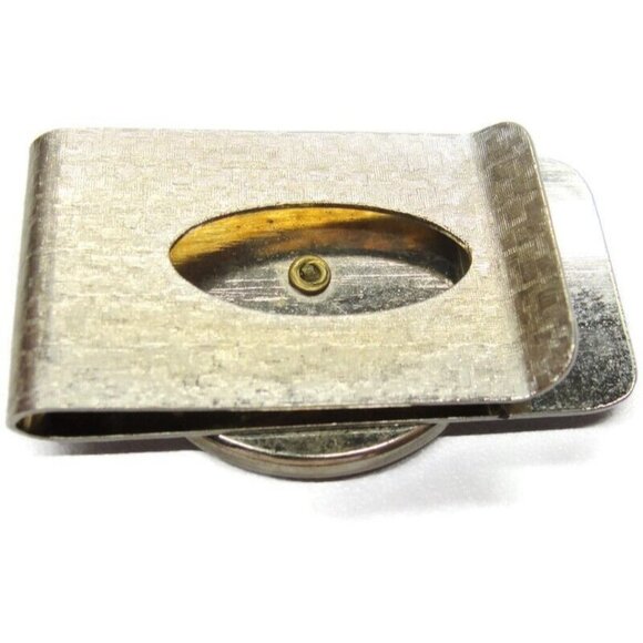 Israel Coin Money Clip 5 Lirot Stainless Steel Enameled Wallet Credit Card Cash - Picture 6 of 7